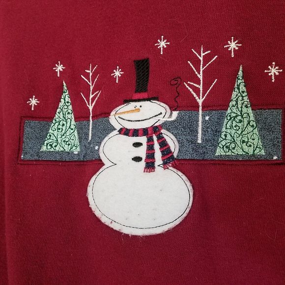 Vintage Winter Christmas Sweatshirt Crewneck Snow - Picture 2 of 5